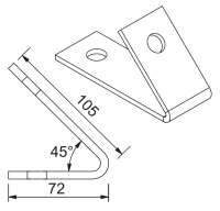 Уголок с острым углом 45 градусов MSP 216 горячий цинк Уголок с острым углом 45 градусов MSP 216 горячий цинк